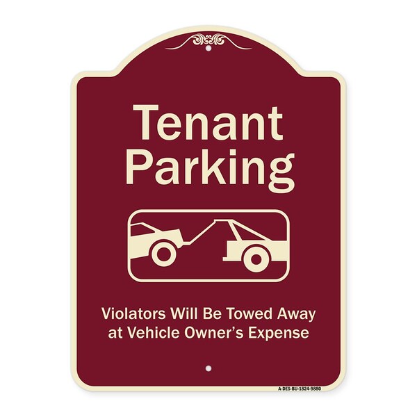Designer Series-Tenant Parking Violators Towed Away With Graphic, 24" x 18", BU-1824-9880